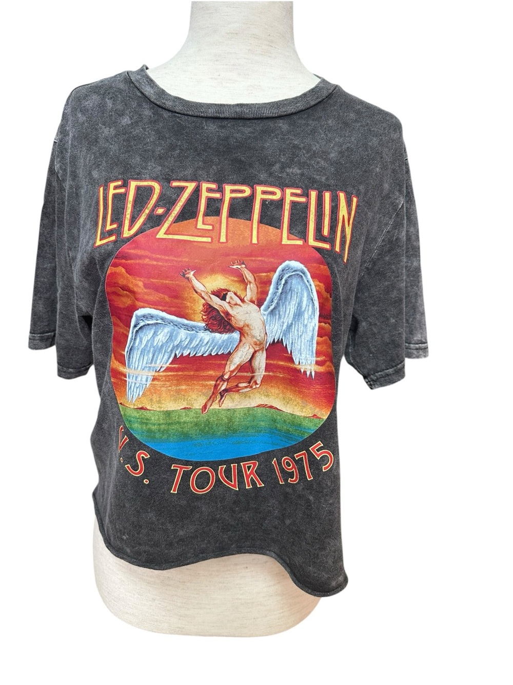 Led Zeppelin Womens Cropped Graphic Band T-Shirt, NWOT, M
